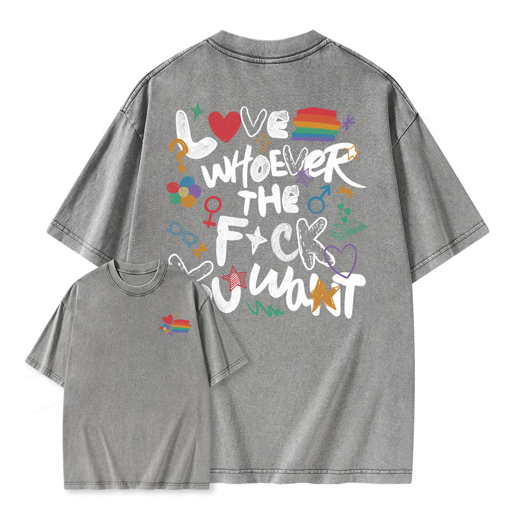 Pagewings Love Whoever The F*ck You Want Unisex Washed T-shirt