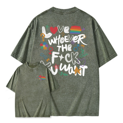 Pagewings Love Whoever The F*ck You Want Unisex Washed T-shirt