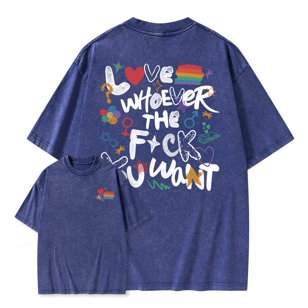 Pagewings Love Whoever The F*ck You Want Unisex Washed T-shirt
