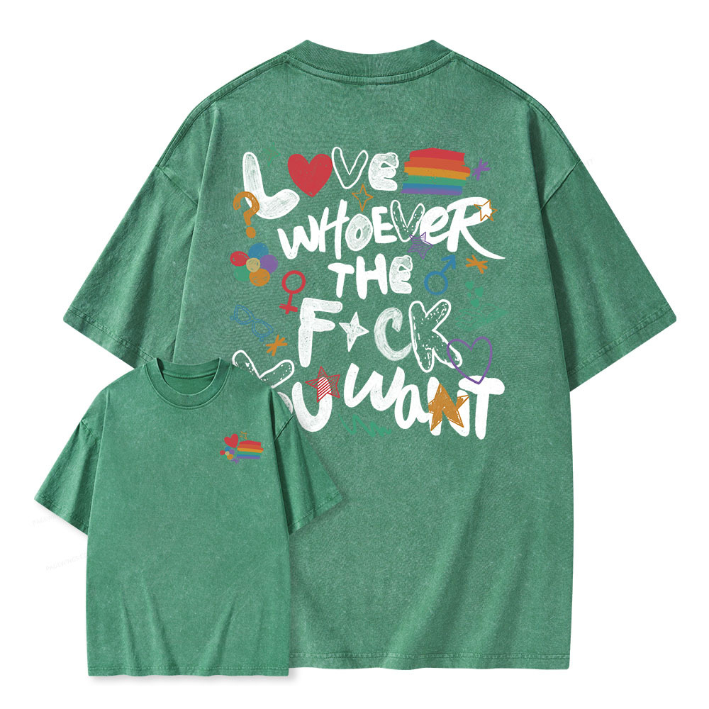 Pagewings Love Whoever The F*ck You Want Unisex Washed T-shirt