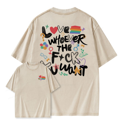 Pagewings Love Whoever The F*ck You Want Unisex Washed T-shirt