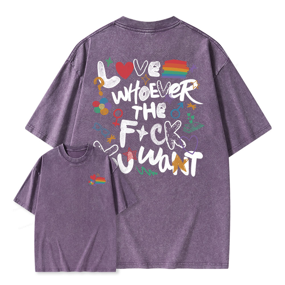 Pagewings Love Whoever The F*ck You Want Unisex Washed T-shirt