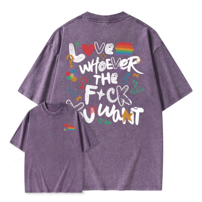 Pagewings Love Whoever The F*ck You Want Unisex Washed T-shirt