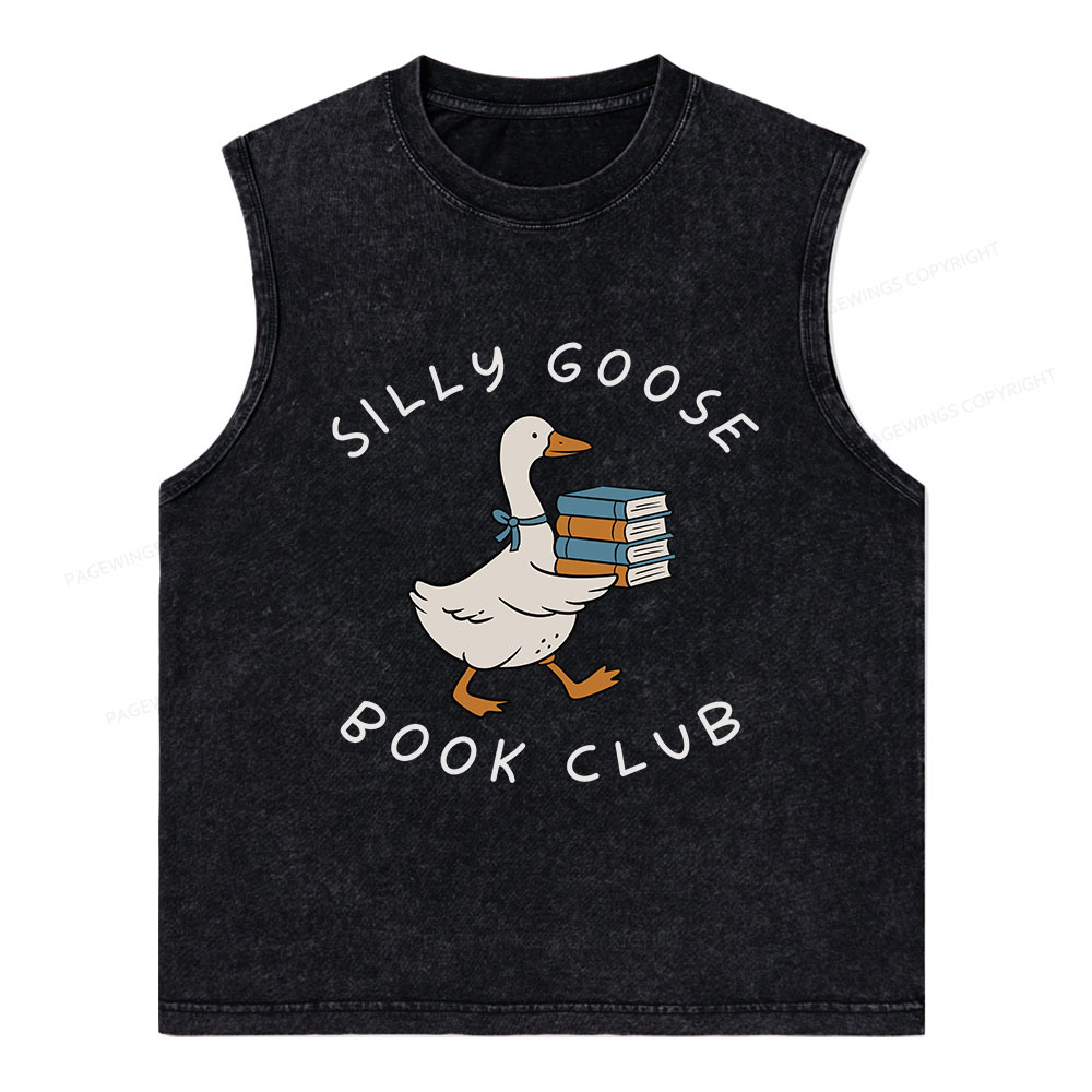 Pagewings Silly Goose Book Club Unisex Washed Tank Top