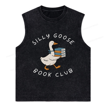 Pagewings Silly Goose Book Club Unisex Washed Tank Top