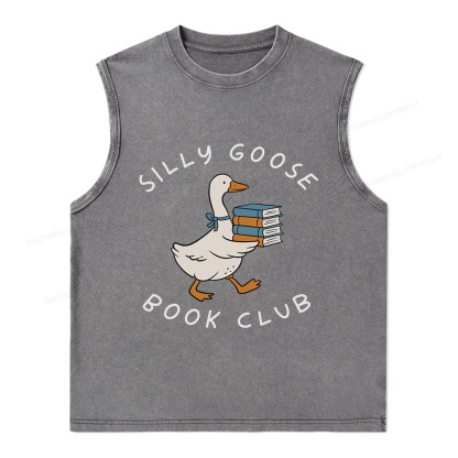 Pagewings Silly Goose Book Club Unisex Washed Tank Top