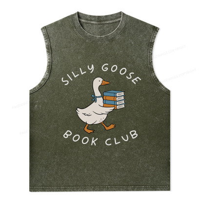 Pagewings Silly Goose Book Club Unisex Washed Tank Top