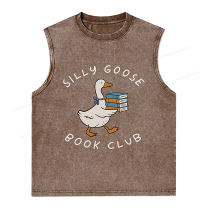 Pagewings Silly Goose Book Club Unisex Washed Tank Top