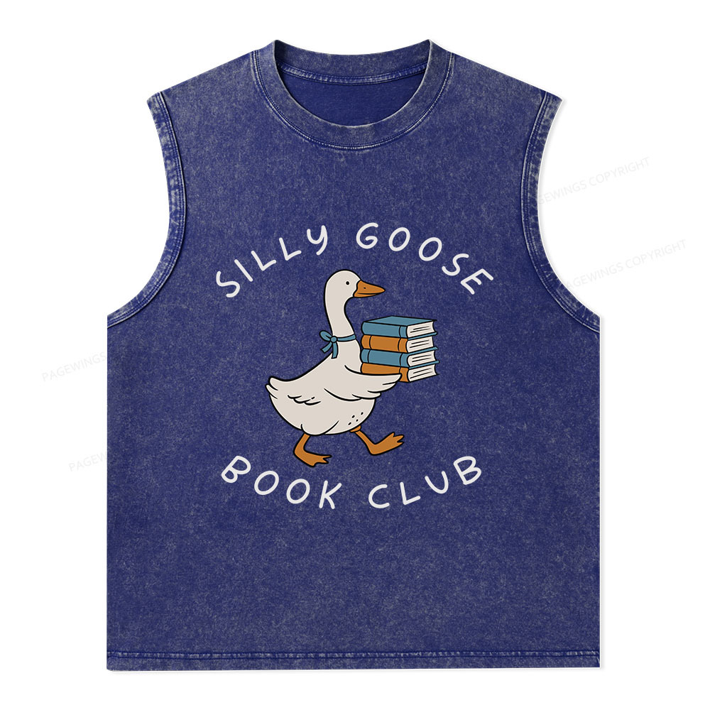 Pagewings Silly Goose Book Club Unisex Washed Tank Top