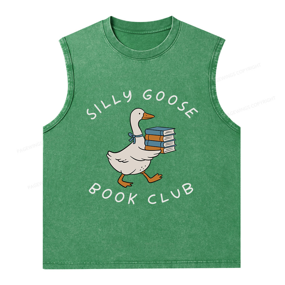 Pagewings Silly Goose Book Club Unisex Washed Tank Top
