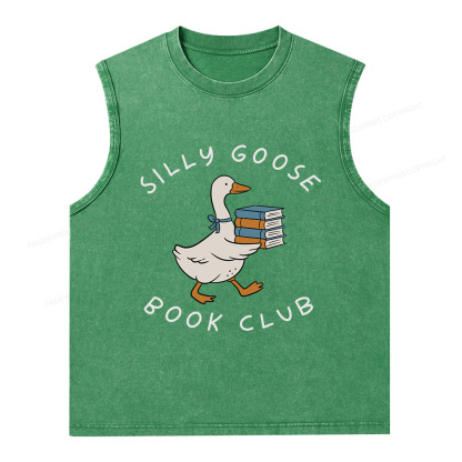 Pagewings Silly Goose Book Club Unisex Washed Tank Top