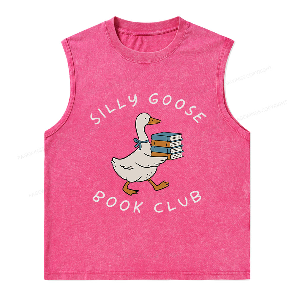 Pagewings Silly Goose Book Club Unisex Washed Tank Top