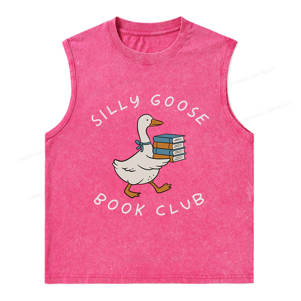 Pagewings Silly Goose Book Club Unisex Washed Tank Top
