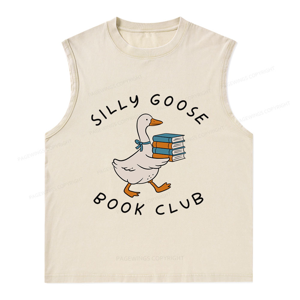 Pagewings Silly Goose Book Club Unisex Washed Tank Top