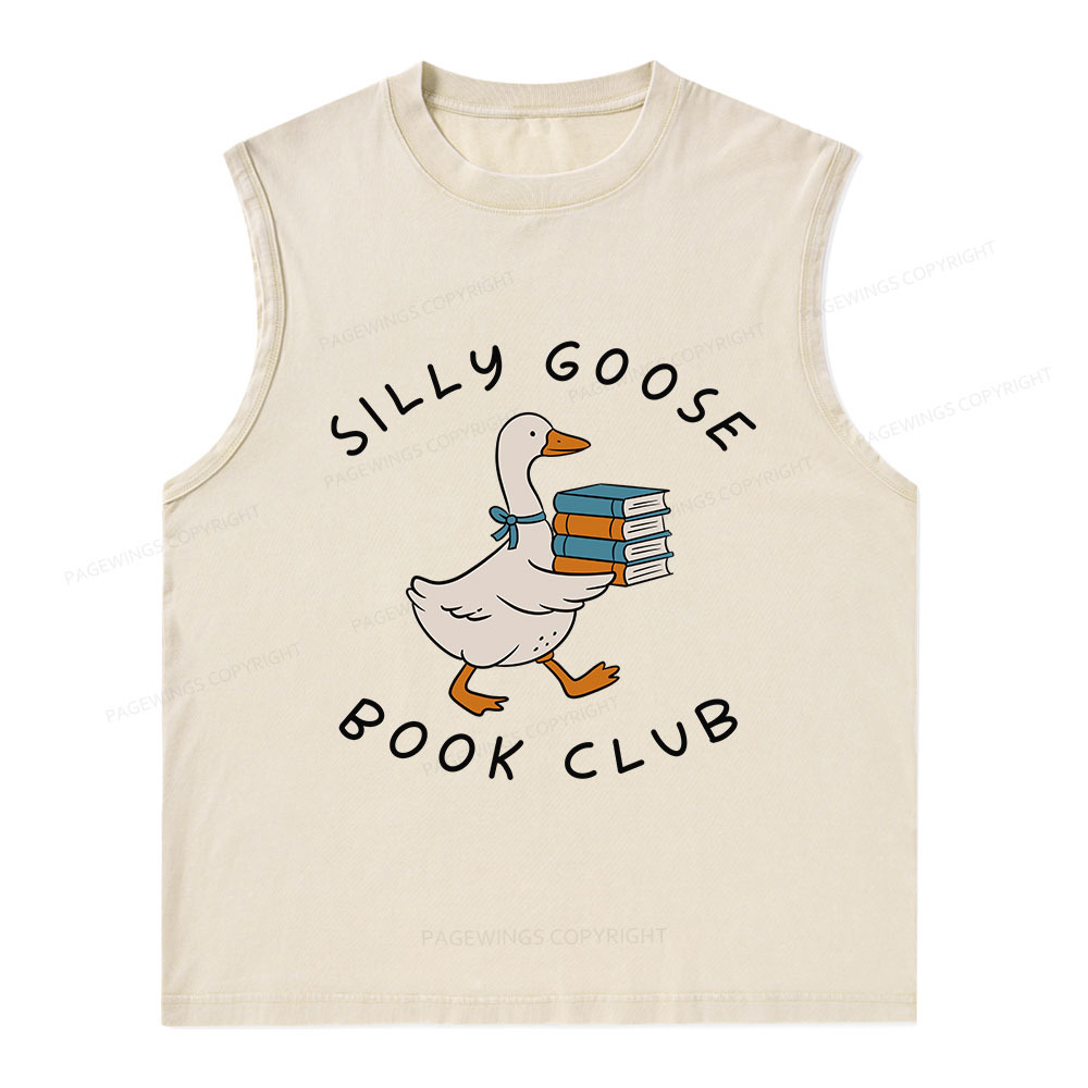 Pagewings Silly Goose Book Club Unisex Washed Tank Top