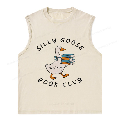 Pagewings Silly Goose Book Club Unisex Washed Tank Top