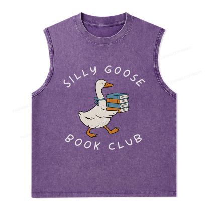 Pagewings Silly Goose Book Club Unisex Washed Tank Top