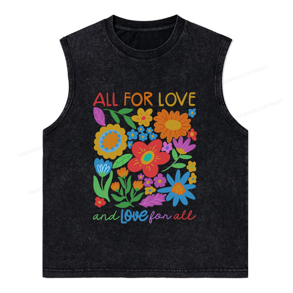 Pagewings All For Love Unisex Washed Tank Top