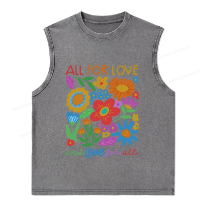 Pagewings All For Love Unisex Washed Tank Top