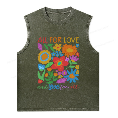 Pagewings All For Love Unisex Washed Tank Top