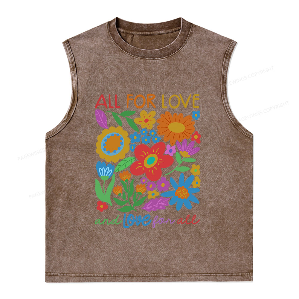 Pagewings All For Love Unisex Washed Tank Top
