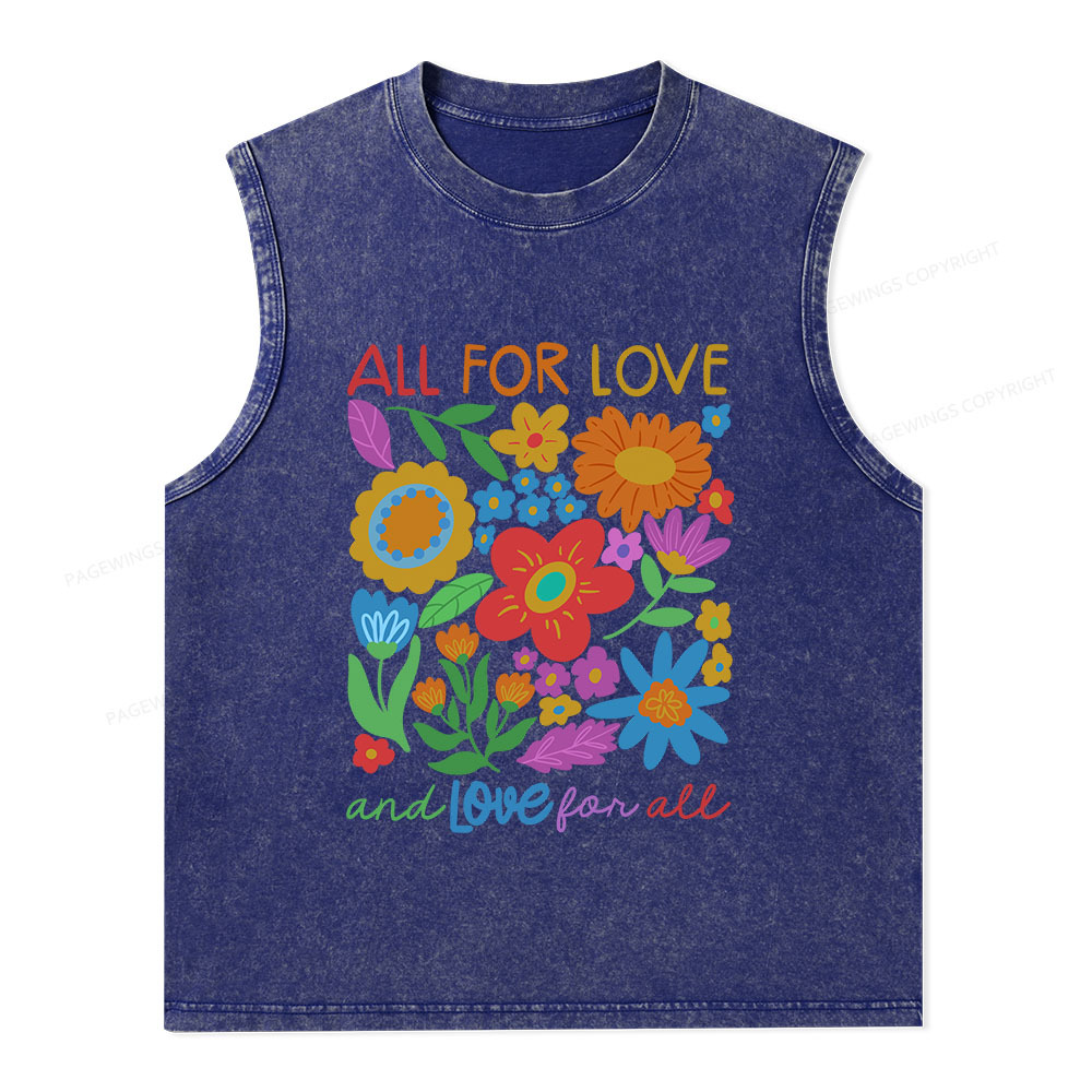 Pagewings All For Love Unisex Washed Tank Top