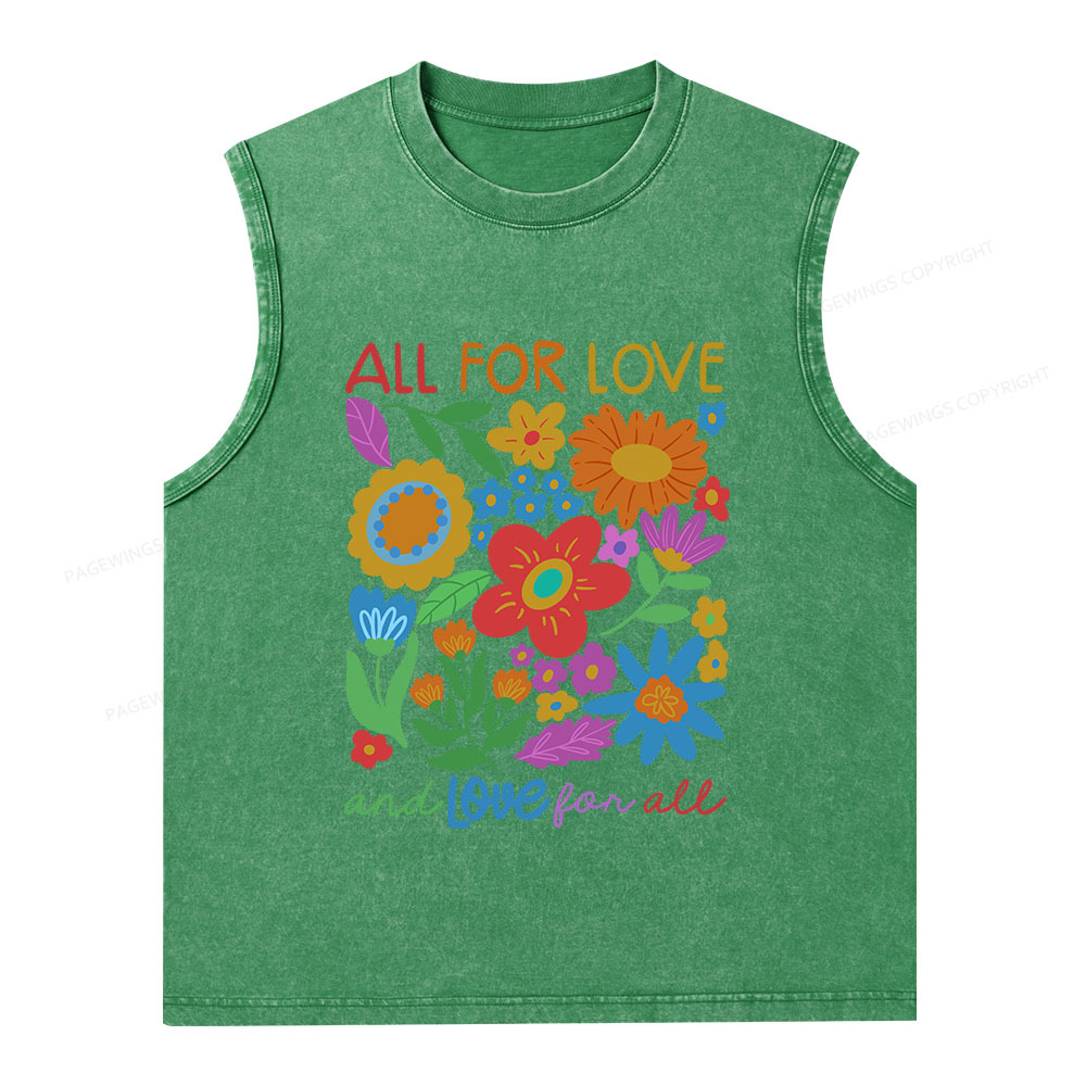 Pagewings All For Love Unisex Washed Tank Top