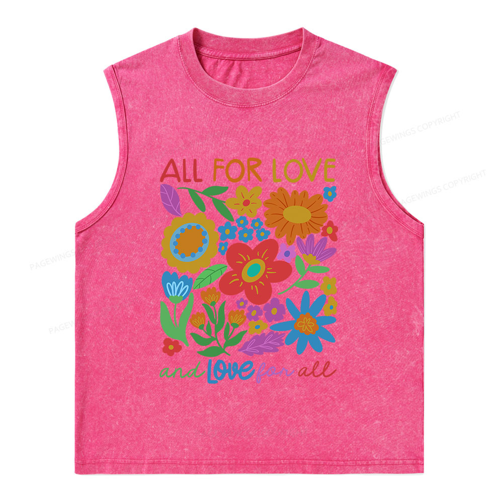 Pagewings All For Love Unisex Washed Tank Top