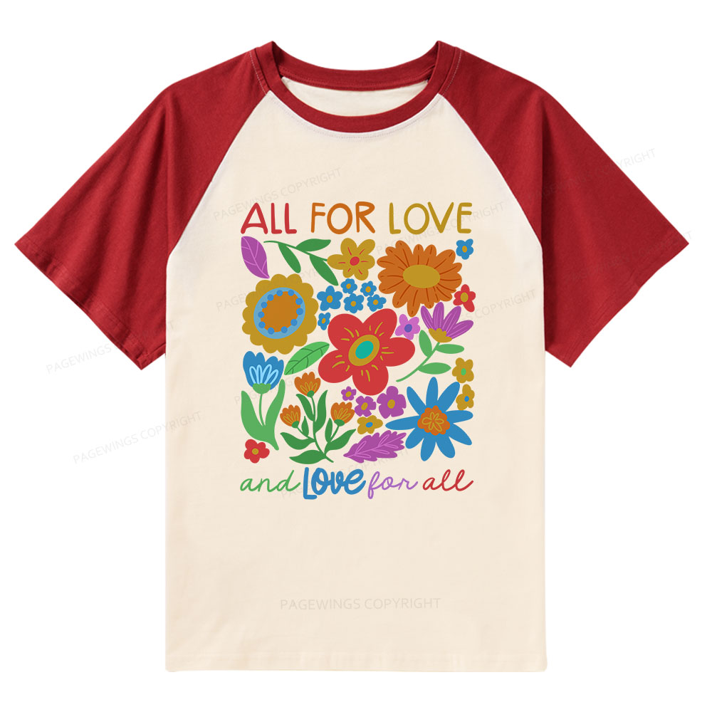 Pagewings All For Love Raglan T-shirt
