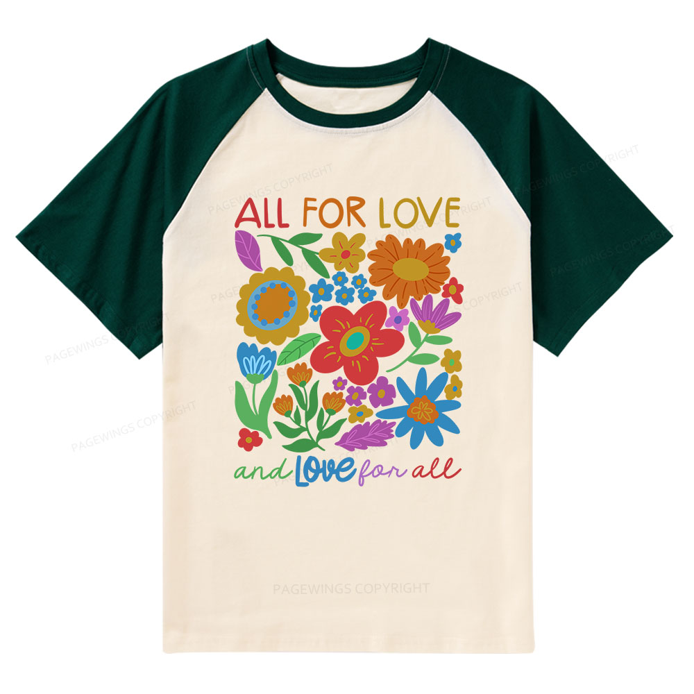 Pagewings All For Love Raglan T-shirt
