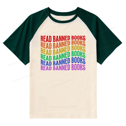 Pagewings Read Banned Books Raglan T-shirt
