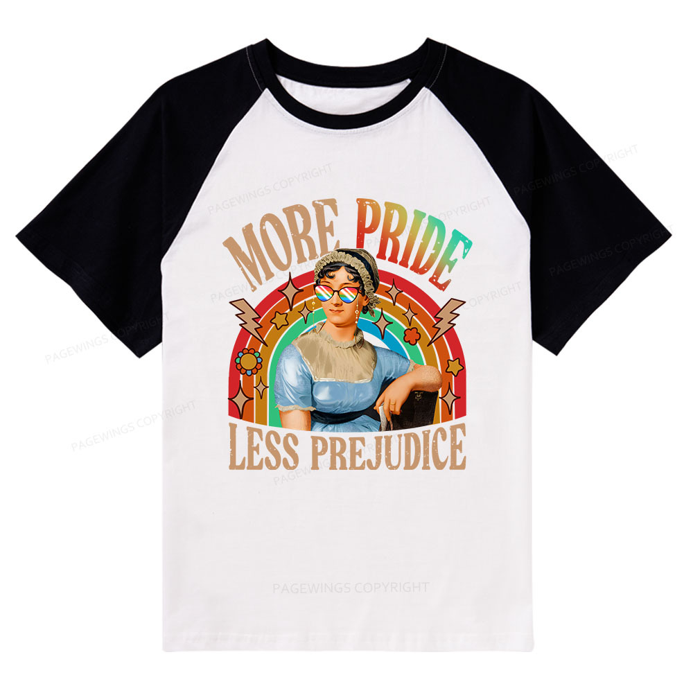 Pagewings More Pride Less Prejudice Raglan T-shirt