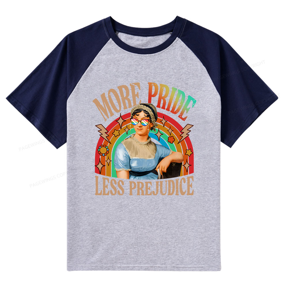 Pagewings More Pride Less Prejudice Raglan T-shirt