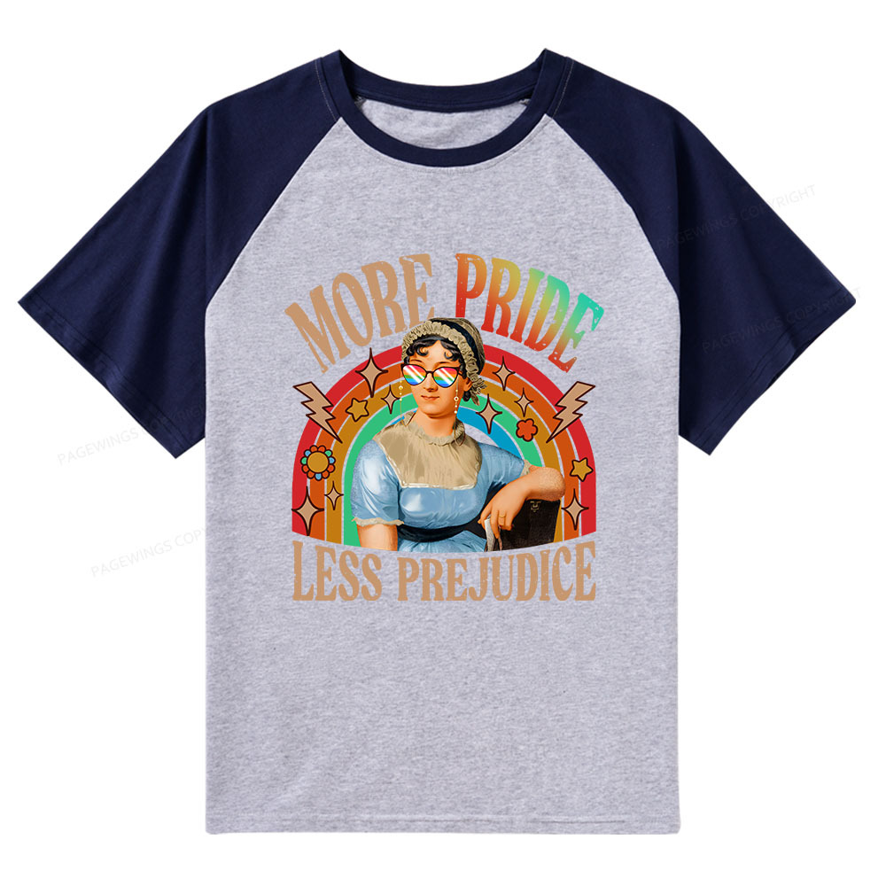 Pagewings More Pride Less Prejudice Raglan T-shirt