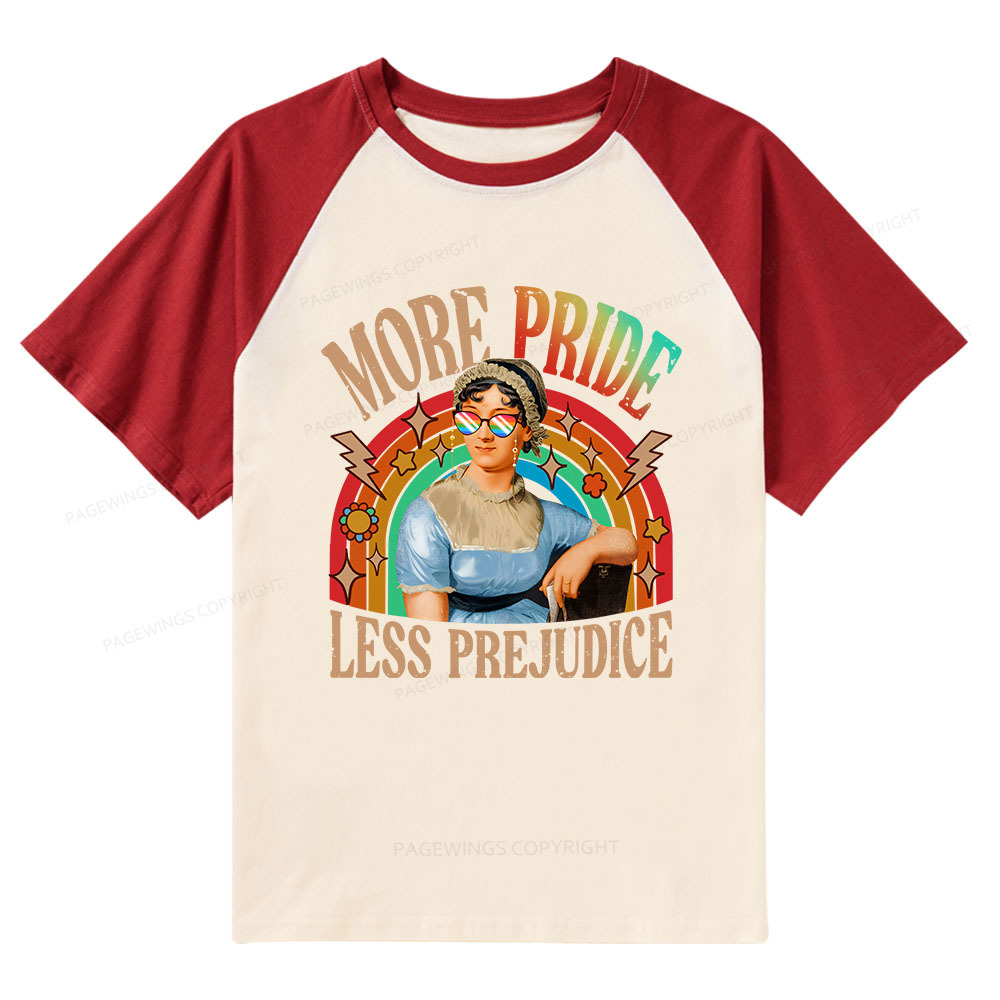 Pagewings More Pride Less Prejudice Raglan T-shirt
