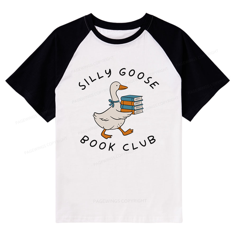 Pagewings Silly Goose Book Club Raglan T-shirt