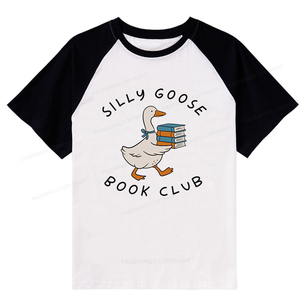 Pagewings Silly Goose Book Club Raglan T-shirt