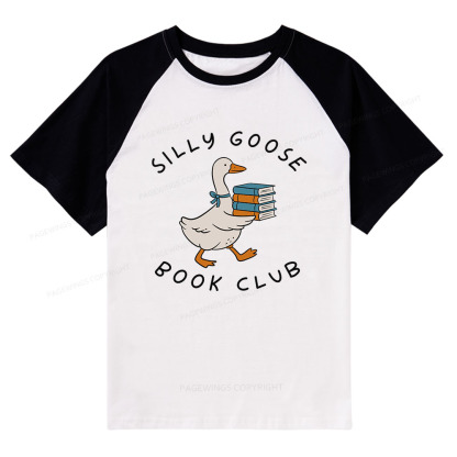 Pagewings Silly Goose Book Club Raglan T-shirt