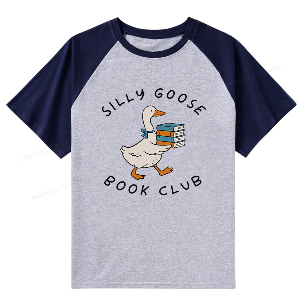 Pagewings Silly Goose Book Club Raglan T-shirt