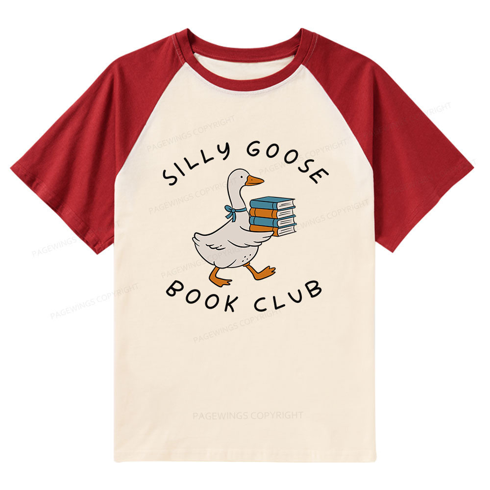 Pagewings Silly Goose Book Club Raglan T-shirt