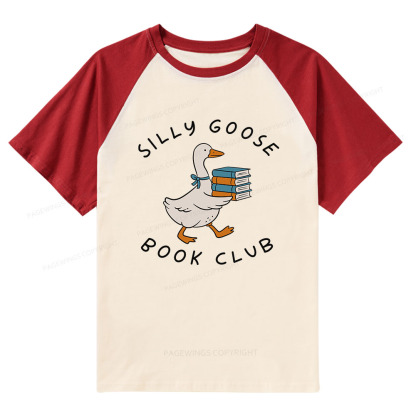 Pagewings Silly Goose Book Club Raglan T-shirt