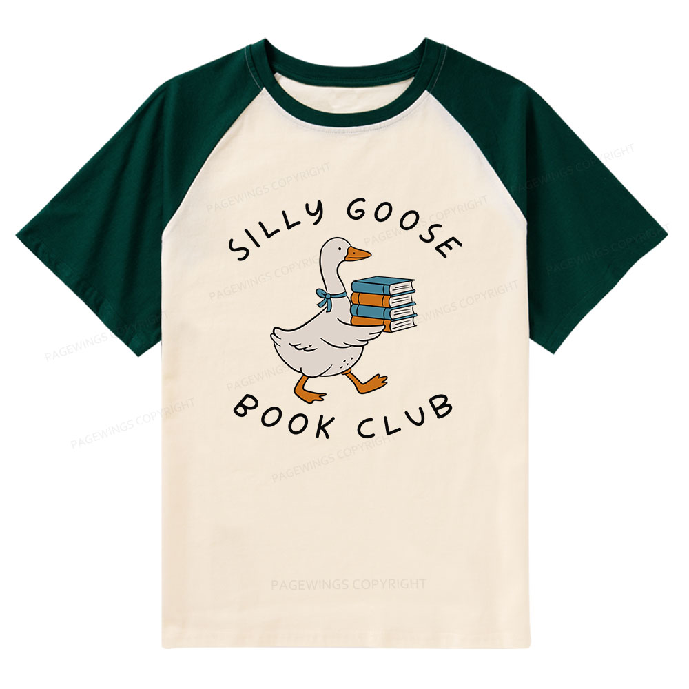 Pagewings Silly Goose Book Club Raglan T-shirt
