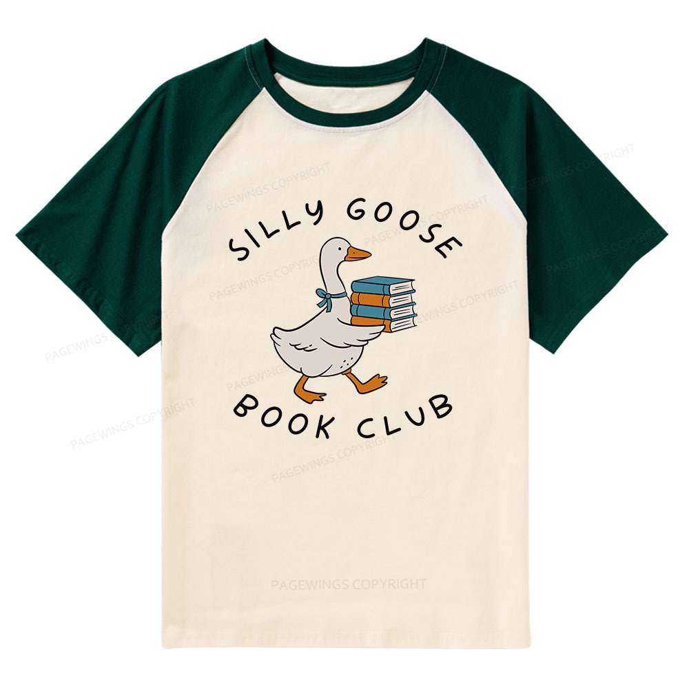 Pagewings Silly Goose Book Club Raglan T-shirt