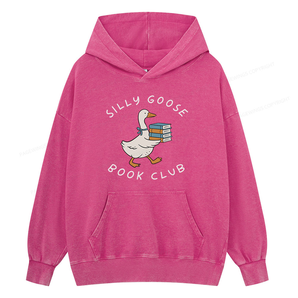 Pagewing Silly Goose Book Club Unisex Washed Hoodie