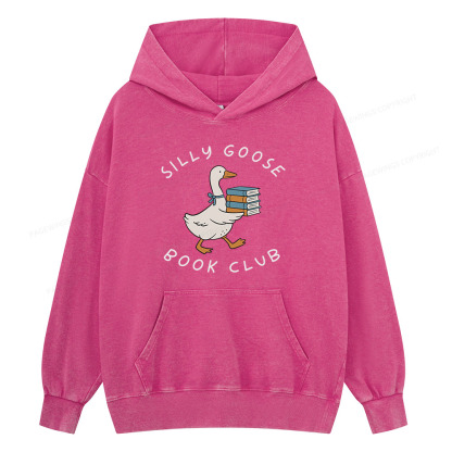 Pagewing Silly Goose Book Club Unisex Washed Hoodie