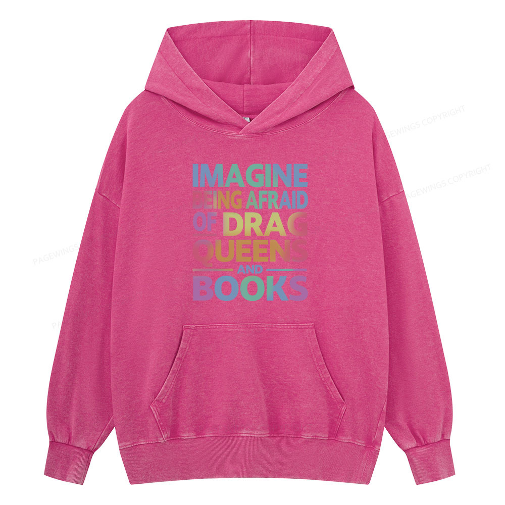 Pagewing Read Banned Books Unisex Washed Hoodie