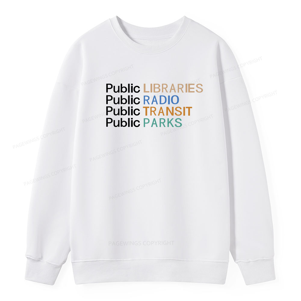 Pagewings Public Libraries Radio Transit Parks Unisex Classic Sweatshirt