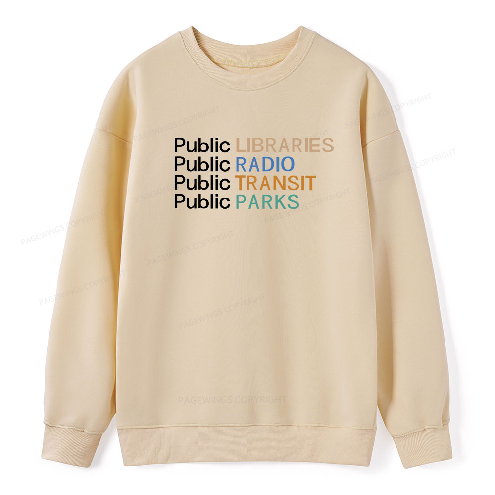 Pagewings Public Libraries Radio Transit Parks Unisex Classic Sweatshirt