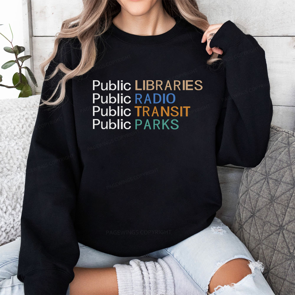 Pagewings Public Libraries Radio Transit Parks Unisex Classic Sweatshirt
