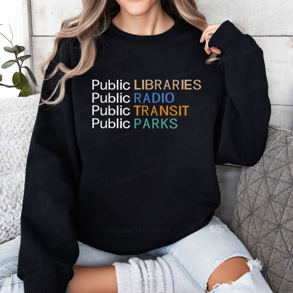 Pagewings Public Libraries Radio Transit Parks Unisex Classic Sweatshirt